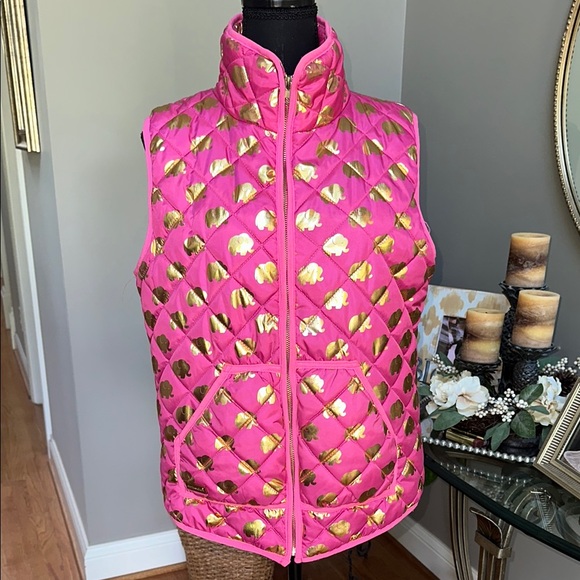 Simply Southern Jackets & Blazers - Simply Southern Pink Vest with Gold Elephant Accents NWOT size Large